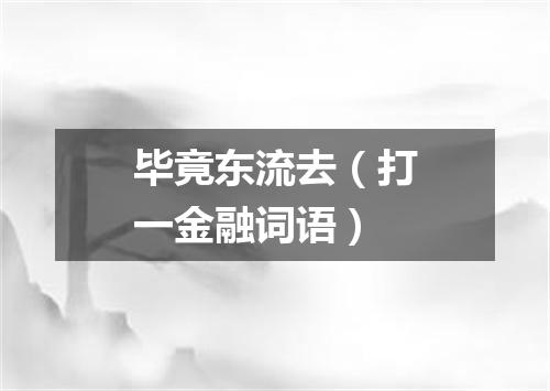 毕竟东流去（打一金融词语）