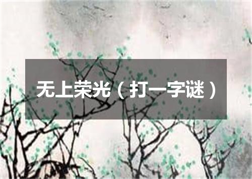 无上荣光（打一字谜）