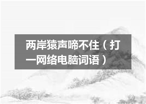 两岸猿声啼不住（打一网络电脑词语）