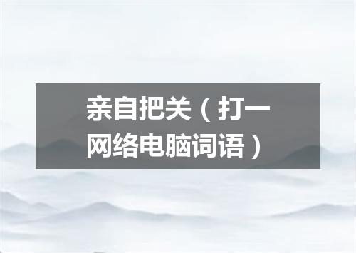 亲自把关（打一网络电脑词语）