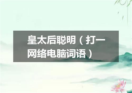 皇太后聪明（打一网络电脑词语）