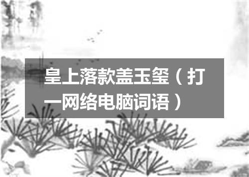 皇上落款盖玉玺（打一网络电脑词语）