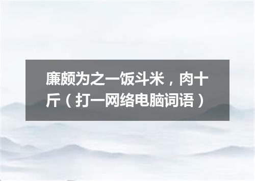 廉颇为之一饭斗米，肉十斤（打一网络电脑词语）