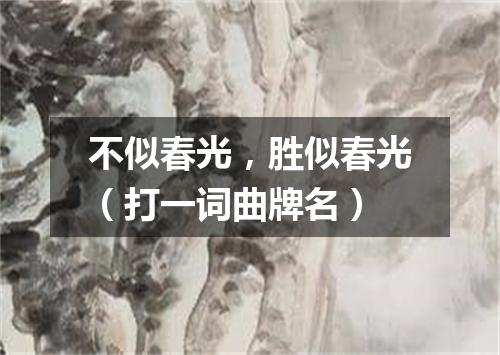 不似春光，胜似春光（打一词曲牌名）