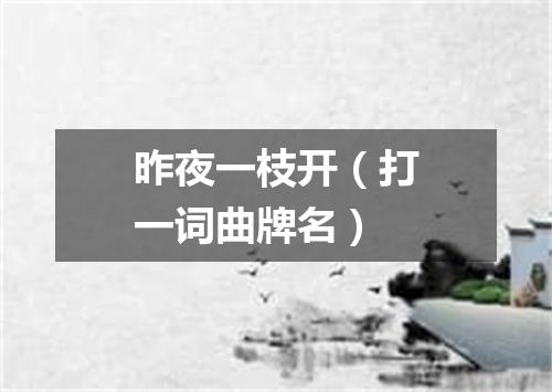 昨夜一枝开（打一词曲牌名）