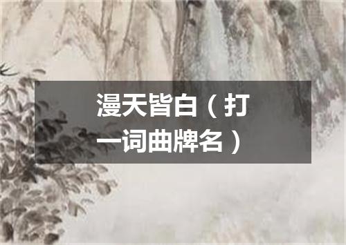 漫天皆白（打一词曲牌名）