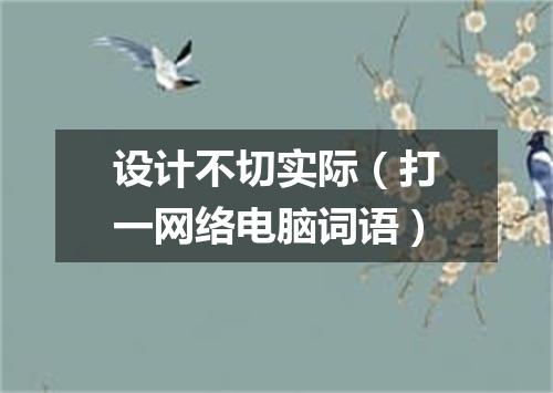 设计不切实际（打一网络电脑词语）
