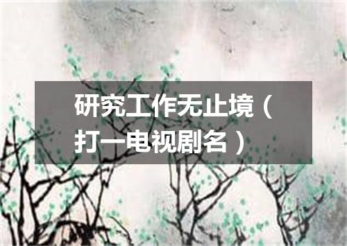 研究工作无止境（打一电视剧名）