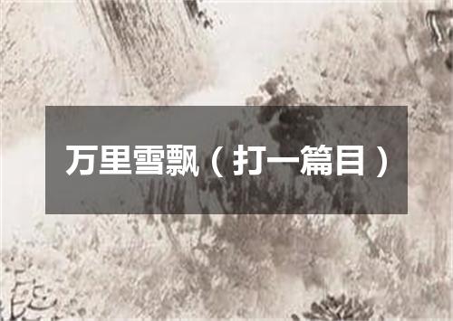 万里雪飘（打一篇目）