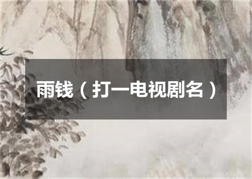 雨钱（打一电视剧名）