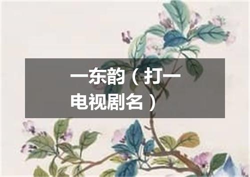 一东韵（打一电视剧名）