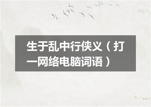 生于乱中行侠义（打一网络电脑词语）