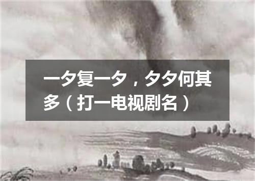 一夕复一夕，夕夕何其多（打一电视剧名）