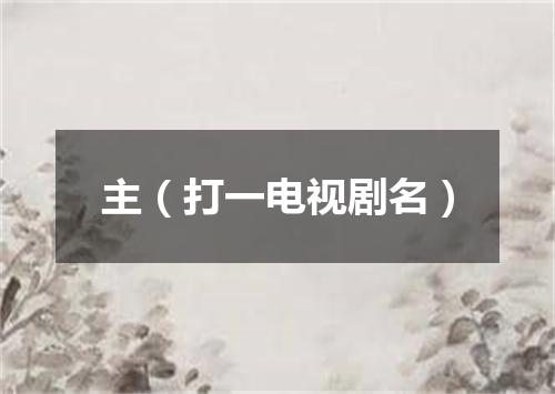 主（打一电视剧名）