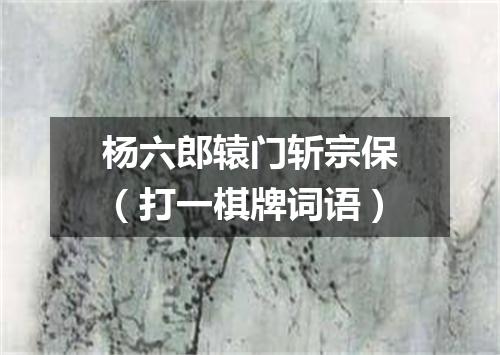 杨六郎辕门斩宗保（打一棋牌词语）
