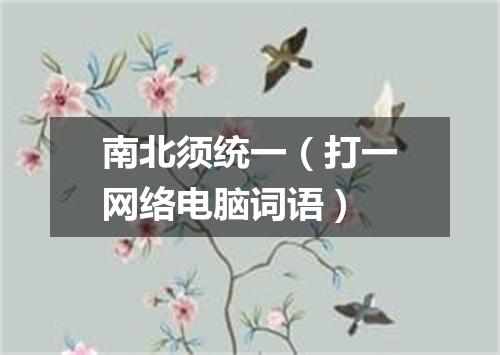 南北须统一（打一网络电脑词语）