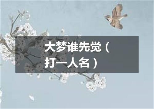 大梦谁先觉（打一人名）