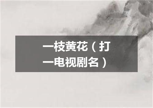 一枝黄花（打一电视剧名）