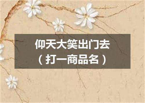 仰天大笑出门去（打一商品名）