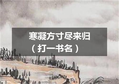 寒凝方寸尽来归（打一书名）