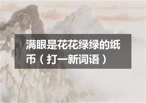 满眼是花花绿绿的纸币（打一新词语）