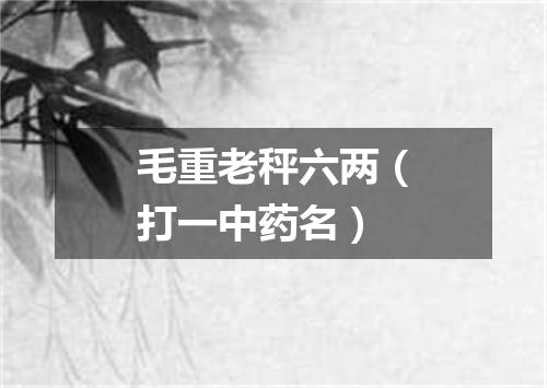 毛重老秤六两（打一中药名）