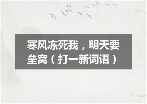 寒风冻死我，明天要垒窝（打一新词语）
