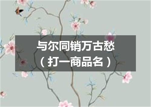 与尔同销万古愁（打一商品名）