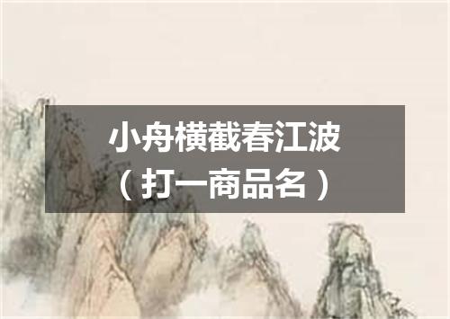 小舟横截春江波（打一商品名）