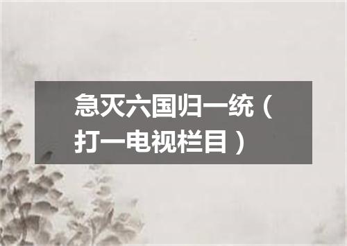 急灭六国归一统（打一电视栏目）
