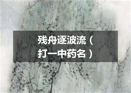 残舟逐波流（打一中药名）