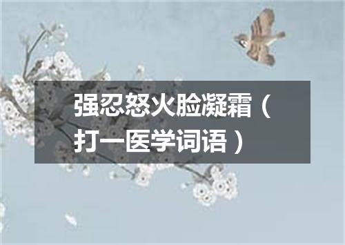 强忍怒火脸凝霜（打一医学词语）