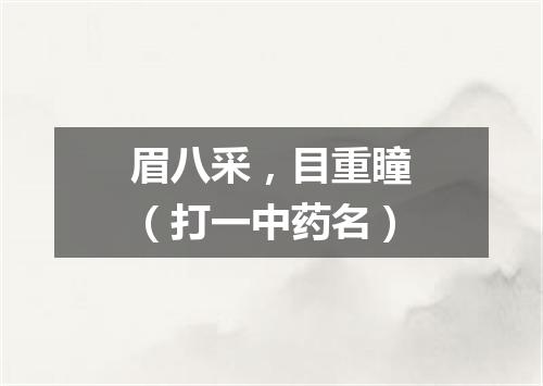 眉八采，目重瞳（打一中药名）