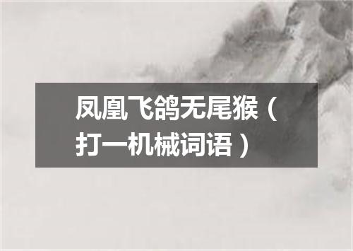 凤凰飞鸽无尾猴（打一机械词语）