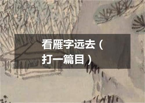看雁字远去（打一篇目）