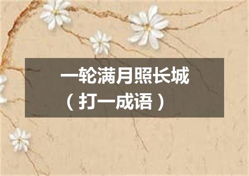 一轮满月照长城（打一成语）
