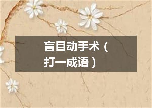 盲目动手术（打一成语）