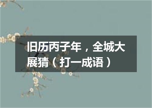 旧历丙子年，全城大展猜（打一成语）