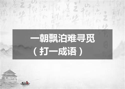 一朝飘泊难寻觅（打一成语）