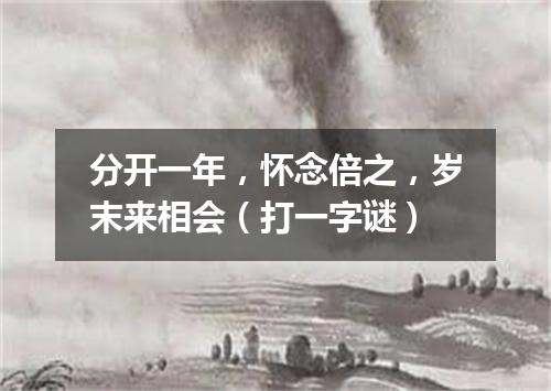 分开一年，怀念倍之，岁末来相会（打一字谜）