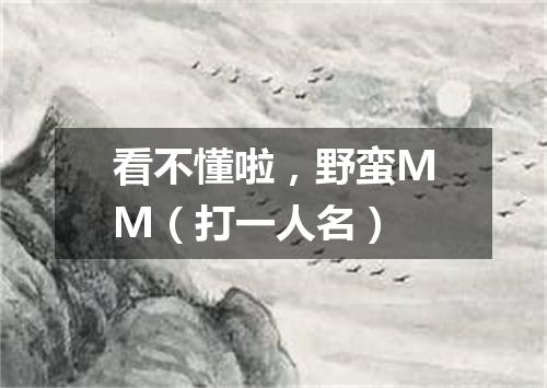 看不懂啦，野蛮MM（打一人名）