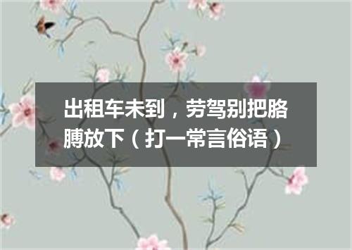出租车未到，劳驾别把胳膊放下（打一常言俗语）