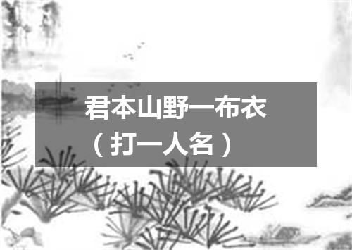 君本山野一布衣（打一人名）
