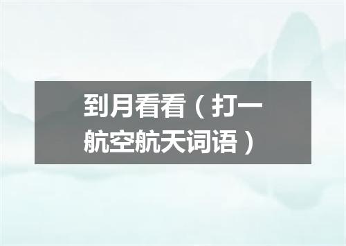 到月看看（打一航空航天词语）