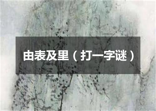 由表及里（打一字谜）
