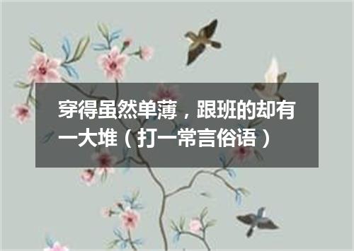 穿得虽然单薄，跟班的却有一大堆（打一常言俗语）