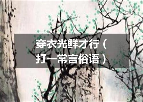 穿衣光鲜才行（打一常言俗语）