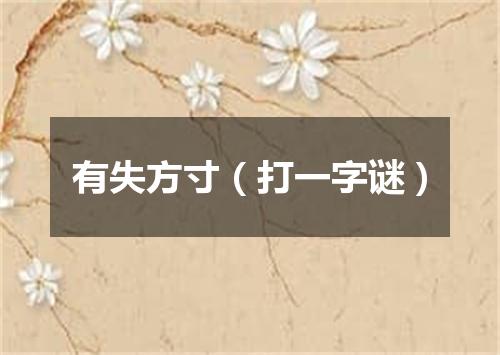 有失方寸（打一字谜）