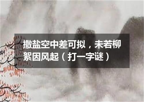 撒盐空中差可拟，未若柳絮因风起（打一字谜）