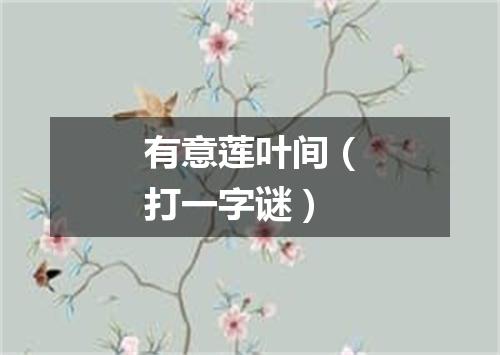 有意莲叶间（打一字谜）